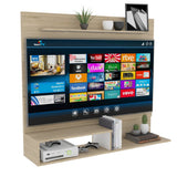 Panel de TV Beijing Rovere y Blanco 140x120cm Para TV Hasta 55 Pulgadas sin Cajones - Muebles para TV | Bylmo