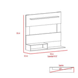 Panel de TV Beijing Rovere y Blanco 140x120cm Para TV Hasta 55 Pulgadas sin Cajones - Muebles para TV | Bylmo