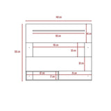 Panel de TV Beijing Rovere y Blanco 140x120cm Para TV Hasta 55 Pulgadas sin Cajones - Muebles para TV | Bylmo