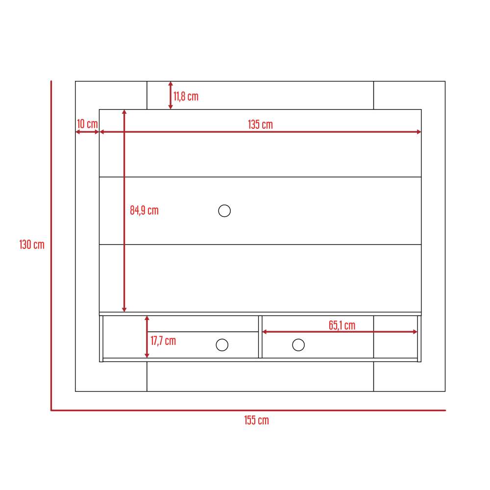 Panel Vostok Miel 155 cm - Muebles para TV | Bylmo