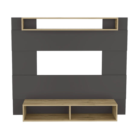 Panel de TV Charlotte Plomo 140x120cm Para TV Hasta 60 Pulgadas sin Cajones - Muebles de TV | Bylmo