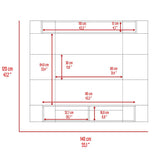 Panel de TV Charlotte Plomo 140x120cm Para TV Hasta 60 Pulgadas sin Cajones - Muebles de TV | Bylmo