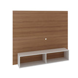 Panel de TV Esperanza Almendra y Blanco 160x136cm Para TV Hasta 65 Pulgadas sin Cajones y con Ranuras para Cables - Muebles para TV | Bylmo