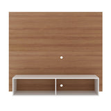 Panel de TV Esperanza Almendra y Blanco 160x136cm Para TV Hasta 65 Pulgadas sin Cajones y con Ranuras para Cables - Muebles para TV | Bylmo