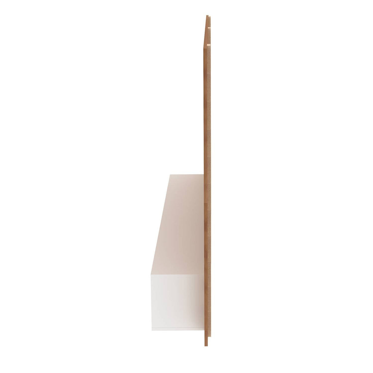 Panel de TV Esperanza Almendra y Blanco 160x136cm Para TV Hasta 65 Pulgadas sin Cajones y con Ranuras para Cables - Muebles para TV | Bylmo