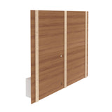 Panel de TV Esperanza Almendra y Blanco 160x136cm Para TV Hasta 65 Pulgadas sin Cajones y con Ranuras para Cables - Muebles para TV | Bylmo