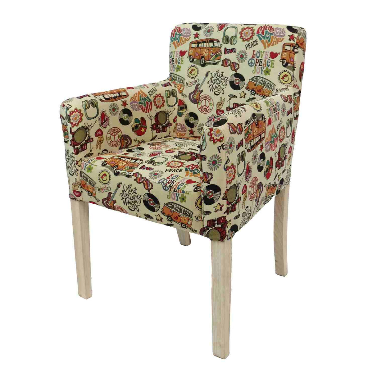 Poltrona Hippie Multicolor 59 cm con Patas de Madera - Sofas y Poltronas | Bylmo