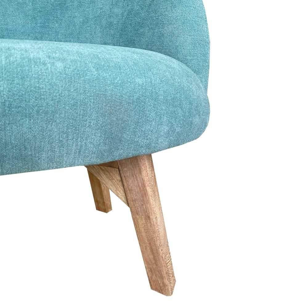 Poltrona Zar Verde Menta 65 cm con Patas de Madera - Sillas | Bylmo