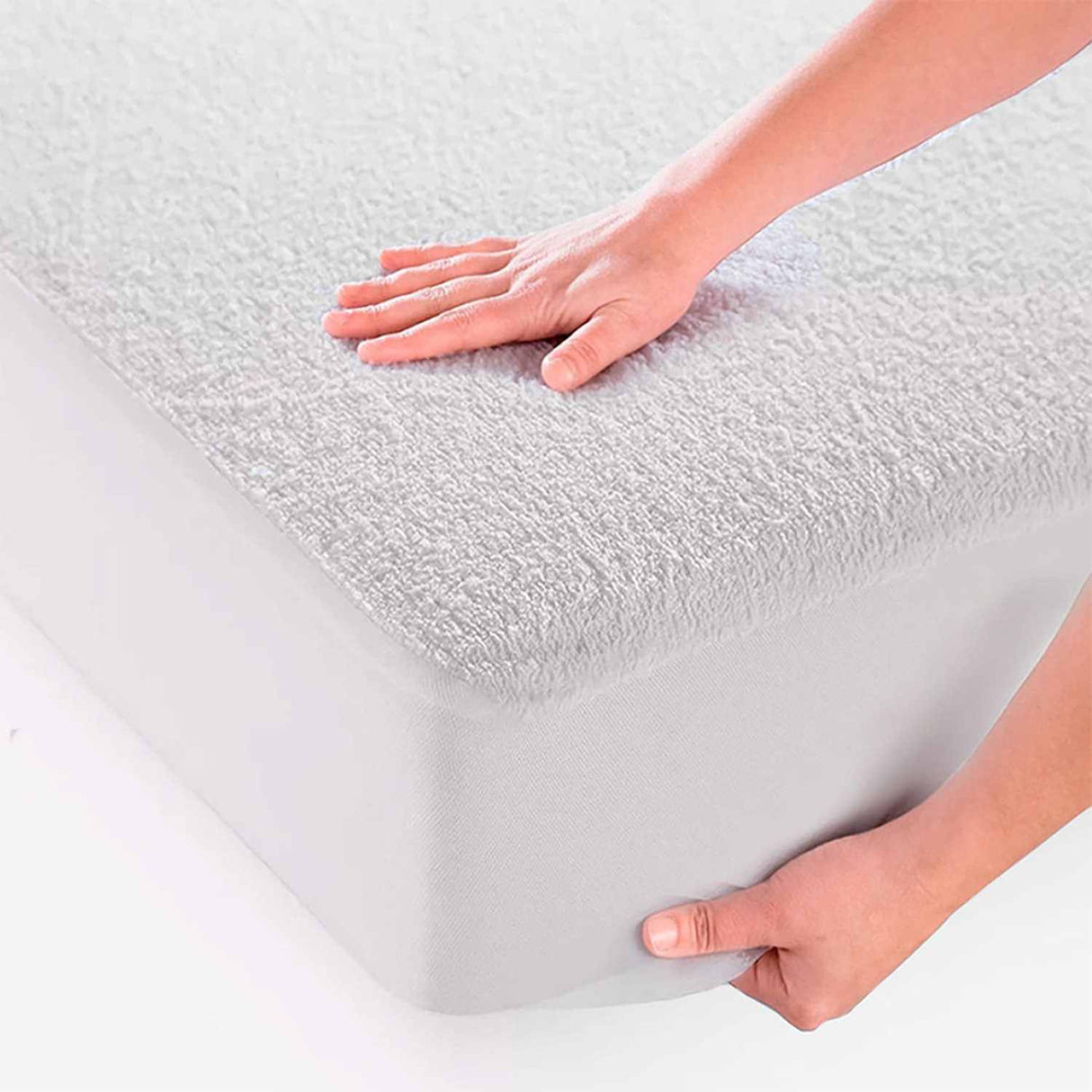 Protector de Colchón Damasco 40 Blanco Semidoble 120 cm Fondo Entero - Ropa de Cama | Bylmo