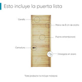 Kit Puerta con Marco Prakti Duna 70x235cm con Acabado Melaminado para Interiores con Cenefa y de Apertura Derecha - Puertas | Bylmo