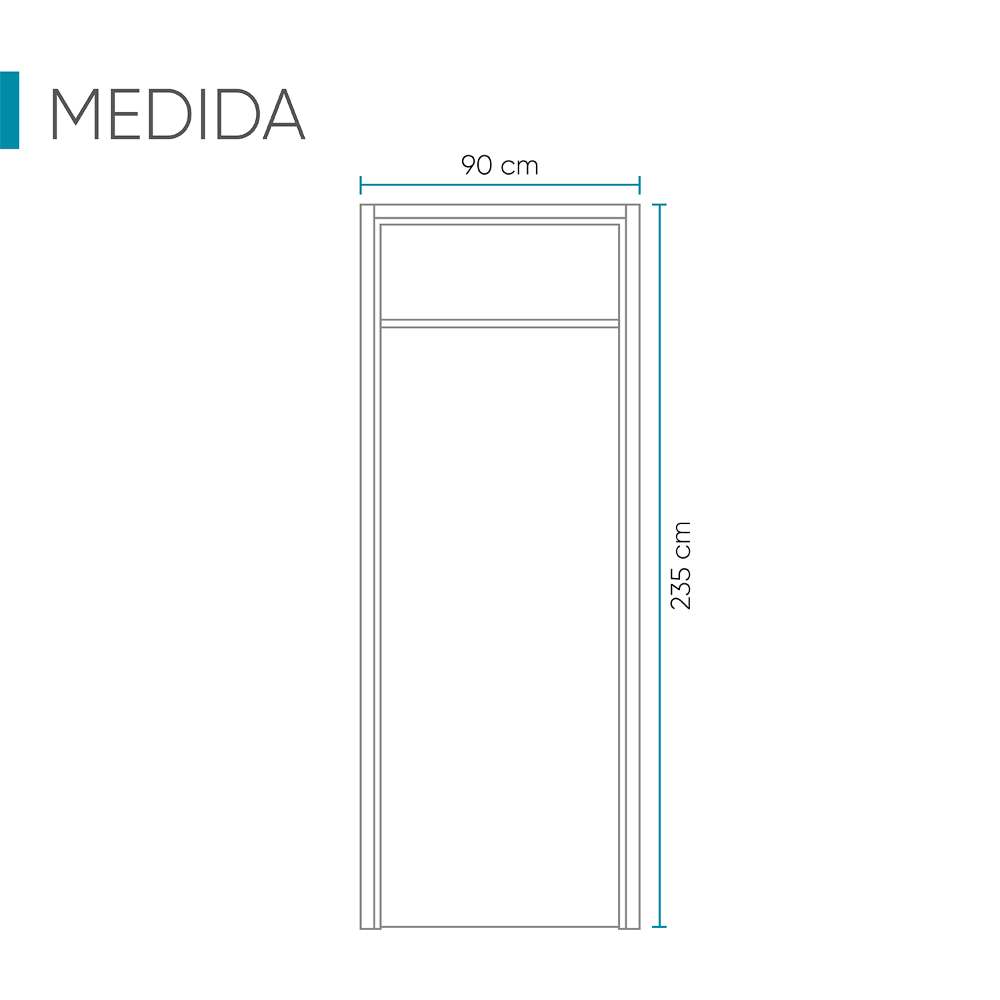 Kit Puerta con Marco Prakti Duna 90x235cm con Acabado Melaminado para Interiores con Cenefa y de Apertura Derecha - Puertas | Bylmo