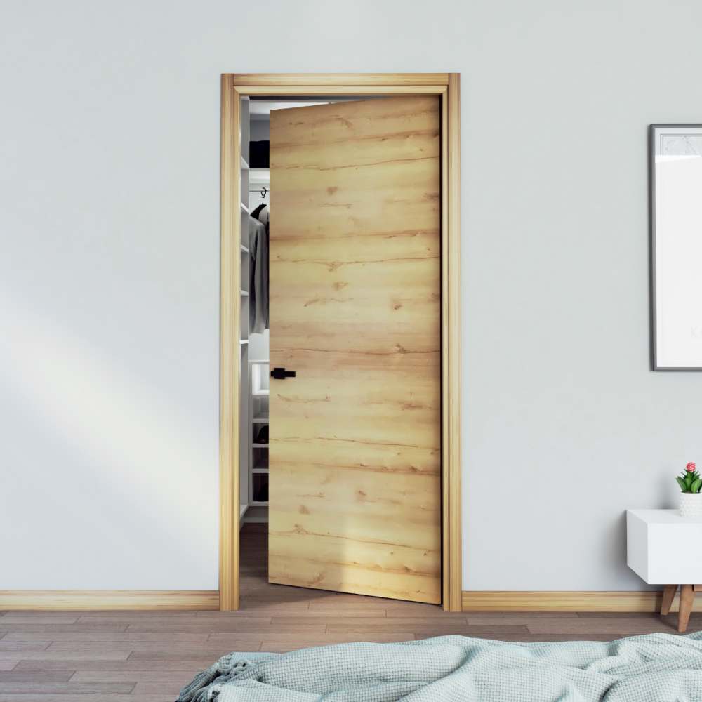 Kit Puerta con Marco Prakti Duna 90x215cm con Acabado Melaminado para Interiores y de Apertura Derecha - Puertas | Bylmo