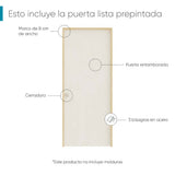 Kit Puerta con Marco Madera 70x208cm con Acabado Virgen para Interiores y de Apertura Derecha - Puertas | Bylmo