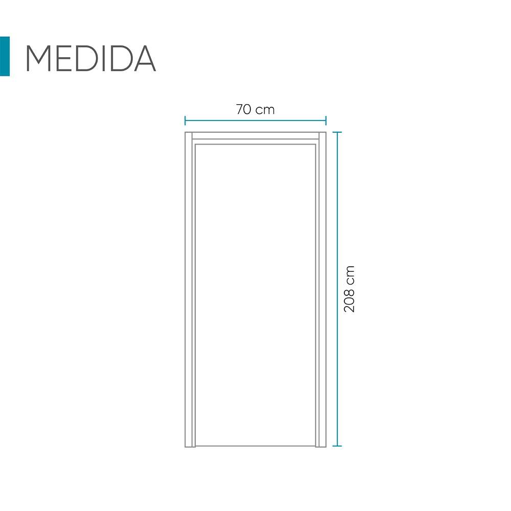 Kit Puerta con Marco Madera 70x208cm con Acabado Virgen para Interiores y de Apertura Derecha - Puertas | Bylmo