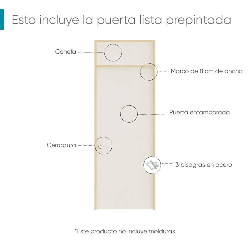 Puerta Denoiser Prepintada 70 cm Derecha - Puertas | Bylmo
