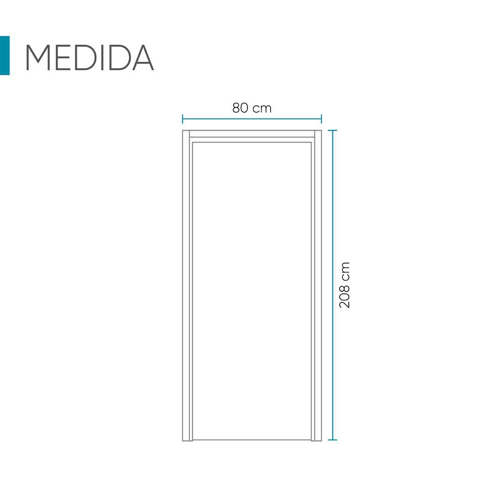 Kit Puerta con Marco Madera 80x208cm con Acabado Virgen para Interiores y de Apertura Derecha - Puertas | Bylmo