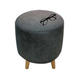 Puff Andy Gris Grafito 31 cm Redondo - Sofas | Bylmo