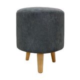 Puff Andy Gris Grafito 31 cm Redondo - Sofas | Bylmo