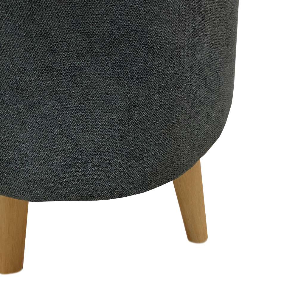 Puff Andy Gris Grafito 31 cm Redondo - Sofas | Bylmo