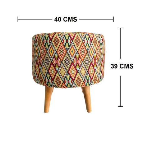 Puff Artemiza Multicolor 40x40cm de Un Puesto Redondo con Tapizado Liso - Sofas | Bylmo