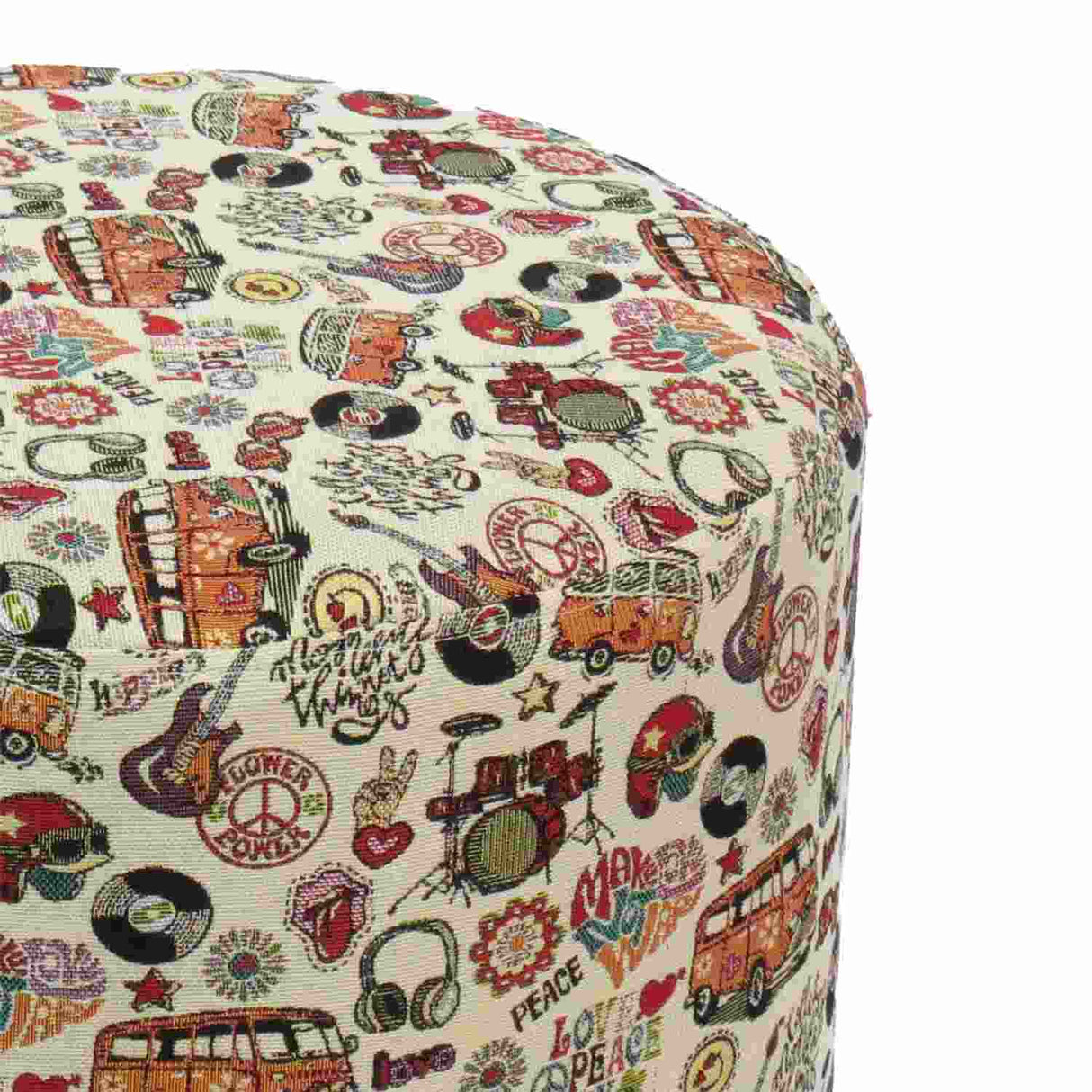 Puff Hippie Multicolor 40 cm Redondo - Sofas y Poltronas | Bylmo