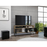 Rack Vassel Duna y Wengue 123 cm con Cuatro Puertas - Muebles para TV | Bylmo