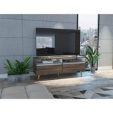 Rack Almería Siena y Blanco 141 cm con Dos Cajones - Muebles para TV | Bylmo