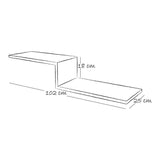 Repisa Blanco 102x25cm Rectangular con Dos Entrepaños - Repisas y Percheros | Bylmo