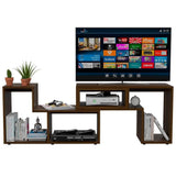 Rack de TV Extensible Beijing Caramelo 120x54.5cm Para TV Hasta 40 Pulgadas sin Cajones y con Patas - Muebles para TV | Bylmo