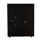 Closet Antartic Wengue 140 cm con Cuatro Puertas y Un Cajón - Closets | Bylmo