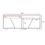 Rack de TV Fracktal Miel y Blanco 155.5x61cm para TV Hasta 70 Pulgadas y con Cuatro Compartimientos - Muebles para TV | Bylmo