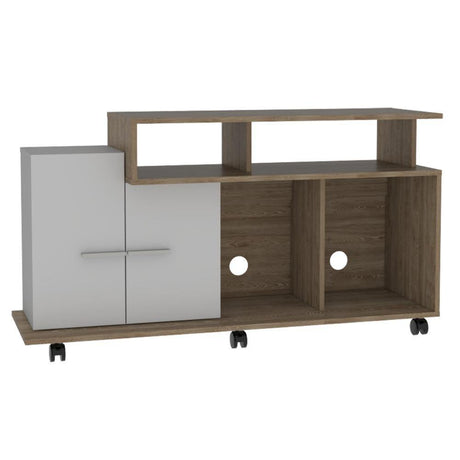 Rack de TV Valera Miel 120x65cm para TV Hasta 40 Pulgadas con Ranuras para Cables y con Cinco Compartimientos - Muebles para TV | Bylmo