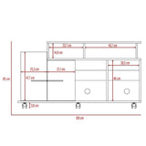 Rack de TV Valera Miel 120x65cm para TV Hasta 40 Pulgadas con Ranuras para Cables y con Cinco Compartimientos - Muebles para TV | Bylmo