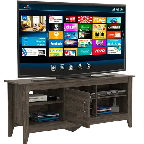 Rack de TV Essential Coñac 147.5x61.5cm Para TV Hasta 65 Pulgadas con Un Cajón con Ranuras para Cables y con Patas - Muebles para TV | Bylmo