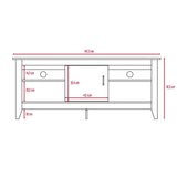 Rack de TV Essential Rovere 147.5x61.5cm Para TV Hasta 65 Pulgadas con Un Cajón con Ranuras para Cables y con Patas - Muebles para TV | Bylmo