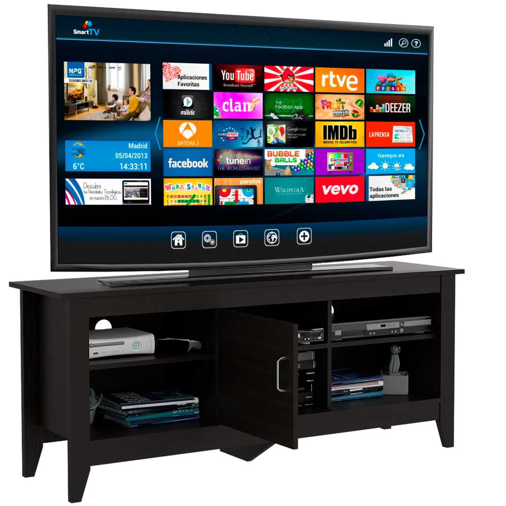 Rack de TV Essential Wengue 147.5x61.5cm Para TV Hasta 65 Pulgadas con Un Cajón y con Patas - Muebles para TV | Bylmo