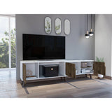 Rack Nordic Plus Bellota y Blanco 200 cm Extensible con Tres Puertas - Muebles para TV | Bylmo