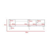 Rack Nordic Plus Bellota y Blanco 200 cm Extensible con Tres Puertas - Muebles para TV | Bylmo