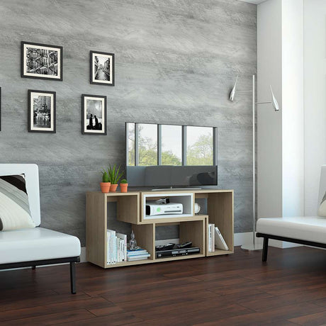 Rack de TV Zembrano Rovere 160x54.5cm para TV Hasta 40 Pulgadas y con Cuatro Compartimientos - Muebles para TV | Bylmo