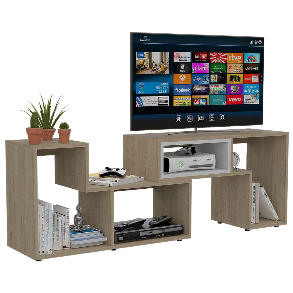 Rack Beijing Rovere y Blanco 160 cm Extensible - Muebles para TV | Bylmo