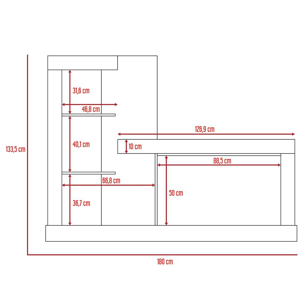 Rack Minotti Gales 180 cm con Entrepaños - Muebles para TV | Bylmo