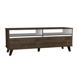 Rack Benett Coñac y Blanco 141 cm con Dos Cajones - Muebles para TV | Bylmo