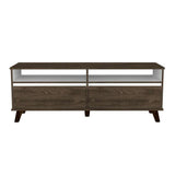 Rack Benett Coñac y Blanco 141 cm con Dos Cajones - Muebles para TV | Bylmo