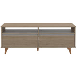 Rack Benett Rovere y Blanco 141 cm con Dos Cajones - Muebles para TV | Bylmo