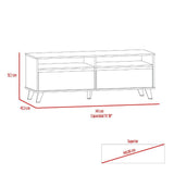 Rack Benett Rovere y Blanco 141 cm con Dos Cajones - Muebles para TV | Bylmo