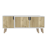 Rack Nordic Duna y Blanco 200 cm Extensible con Tres Puertas - Muebles para TV | Bylmo