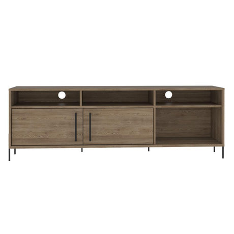 Rack de TV Karev Miel 161x53.4cm Para TV Hasta 65 Pulgadas con Dos Cajones con Ranuras para Cables y con Patas - Muebles para TV | Bylmo