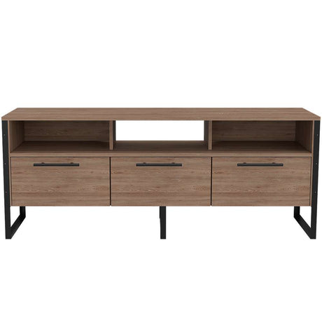 Rack de TV Magnum Miel 139.5x54.9cm Para TV Hasta 60 Pulgadas con Tres Cajones y con Patas - Muebles para TV | Bylmo