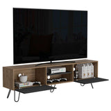 Rack de TV Vassel Miel 180x52.5cm para TV Hasta 70 Pulgadas con Ranuras para Cables y con Cuatro Compartimientos - Muebles para TV | Bylmo