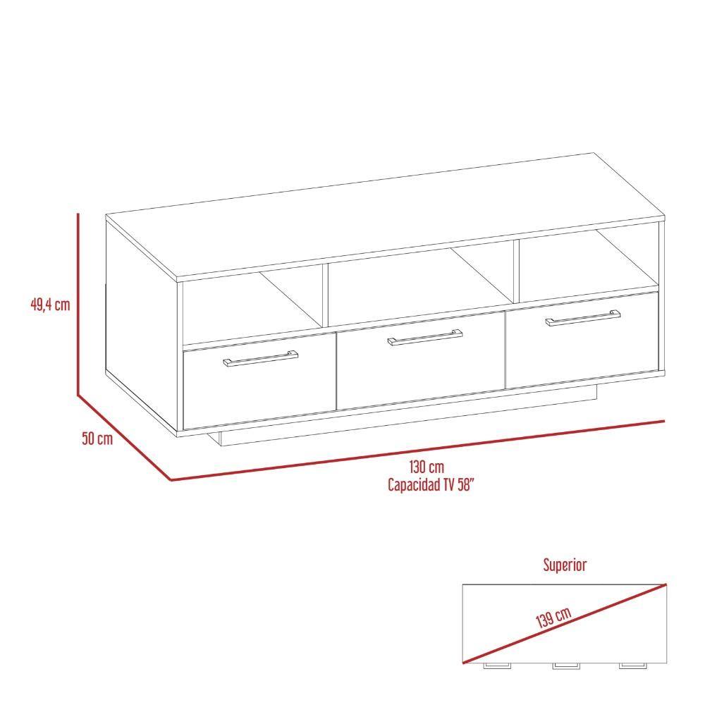 Rack Wema Caramelo 130 cm con Dos Puertas y Un Cajón - Muebles para TV | Bylmo